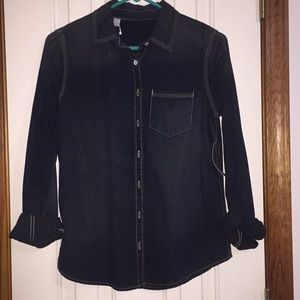 Jean button up top